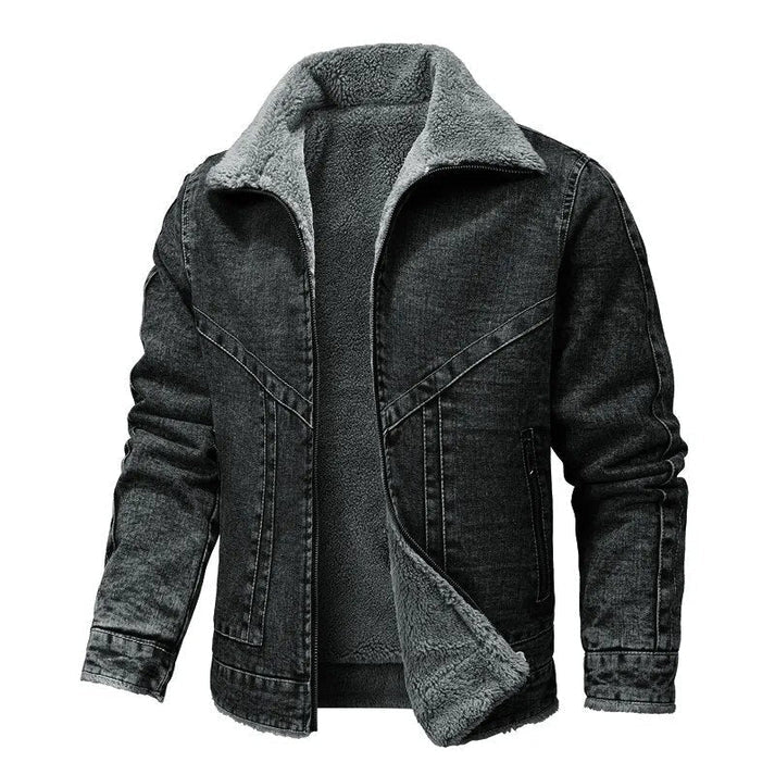 Veste en denim doublée en polaire avec fermeture éclair Lucas