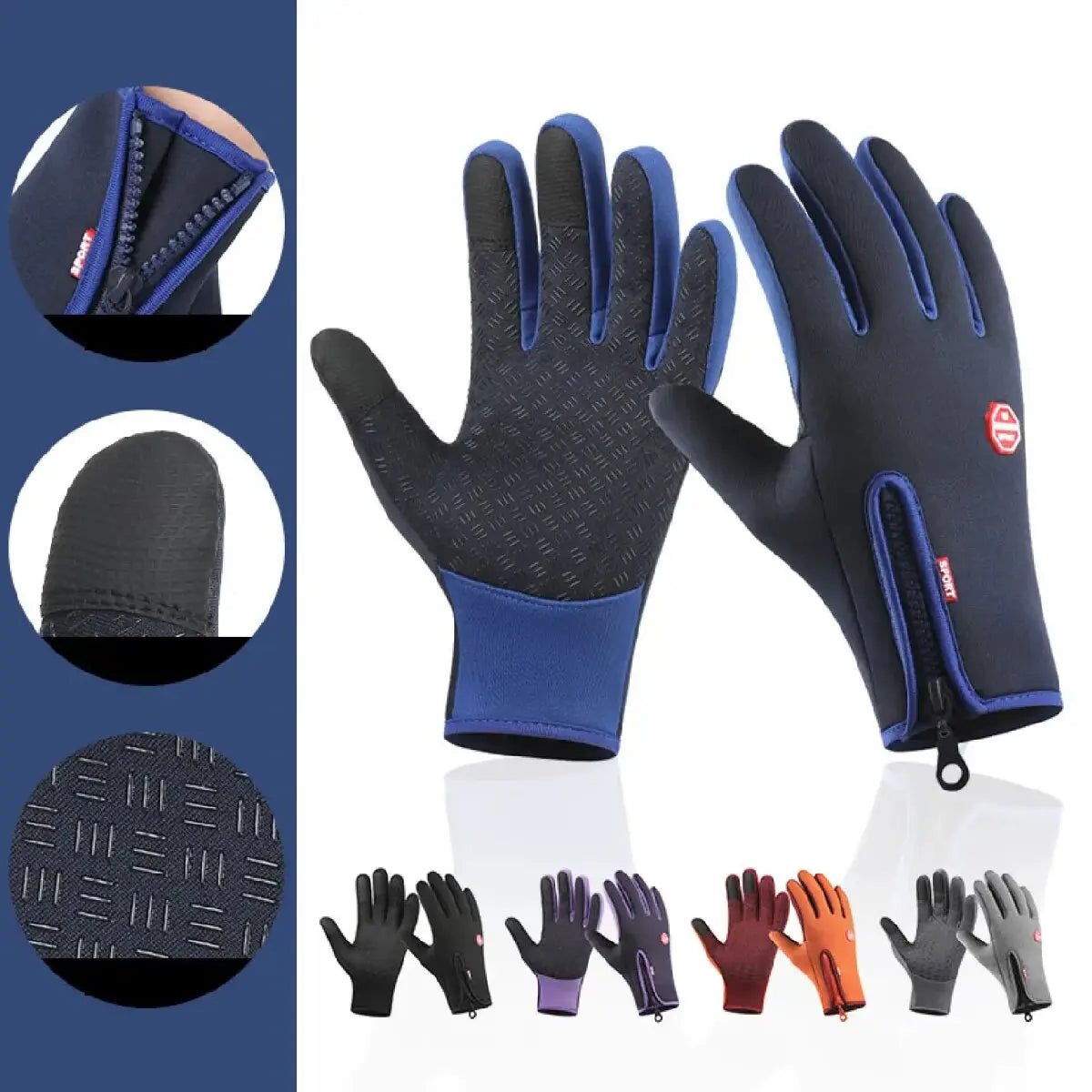 Gants tactiles d'hiver - Gants chauds pour le cyclisme, la conduite et les activités de plein air