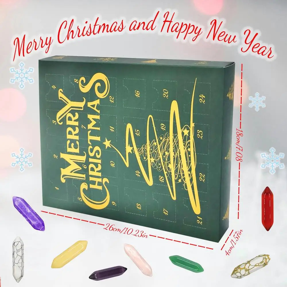 Calendrier de l'Avent – Collier en cristal avec 24 pierres