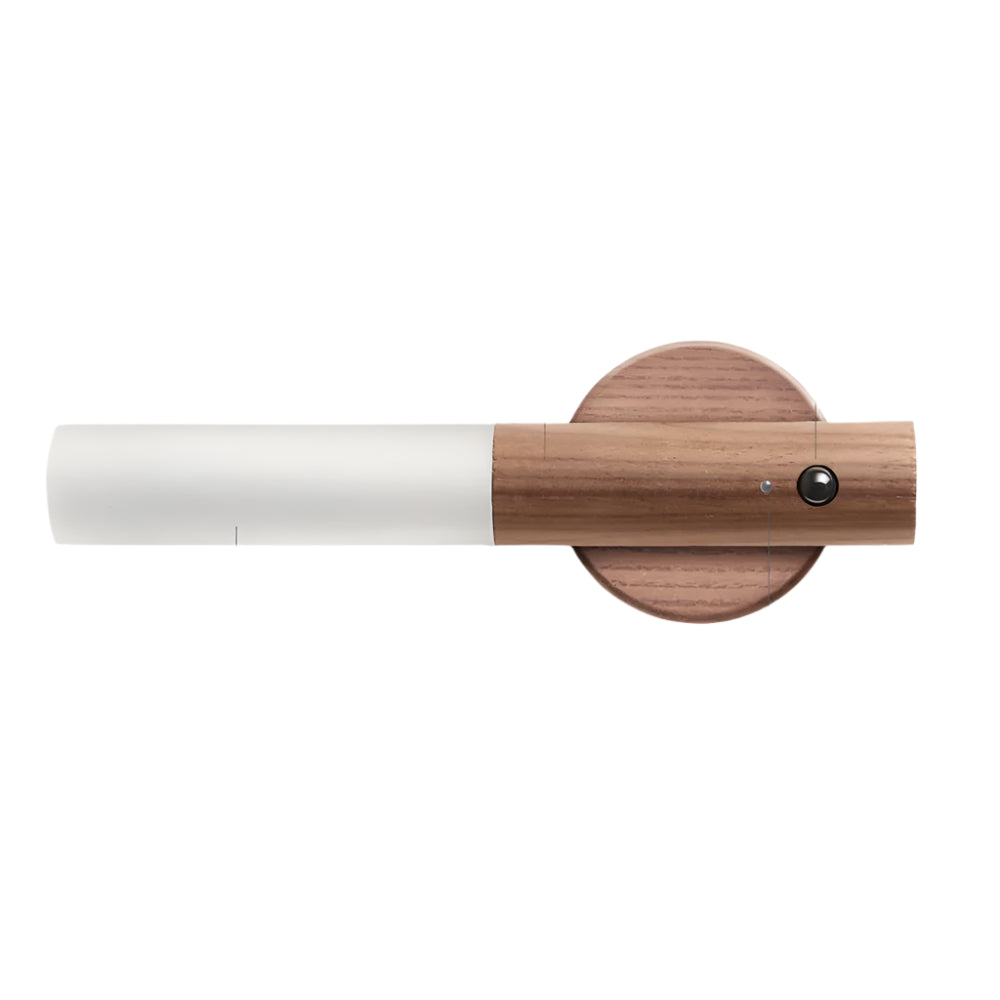 LumoGlow - Veilleuse LED minimaliste avec détecteur de mouvement et base en bois