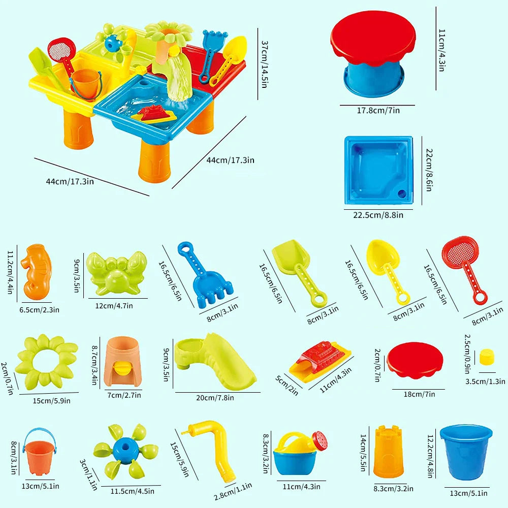 SunnyScoops - Ensemble de jouets strandsand et piscine