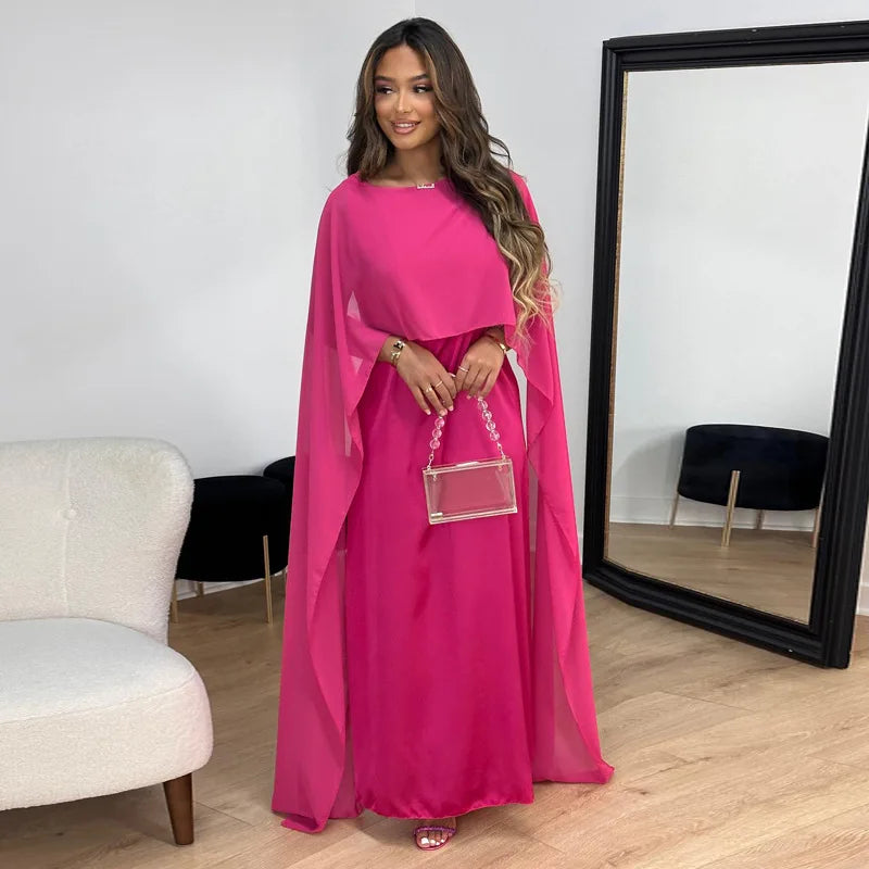 Jennifer - Robe maxi cape élégante