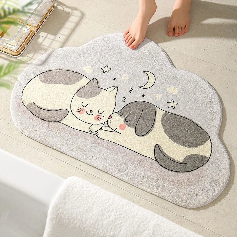 CloudPals - Tapis en forme de nuage avec des animaux de bande dessinée pour enfants