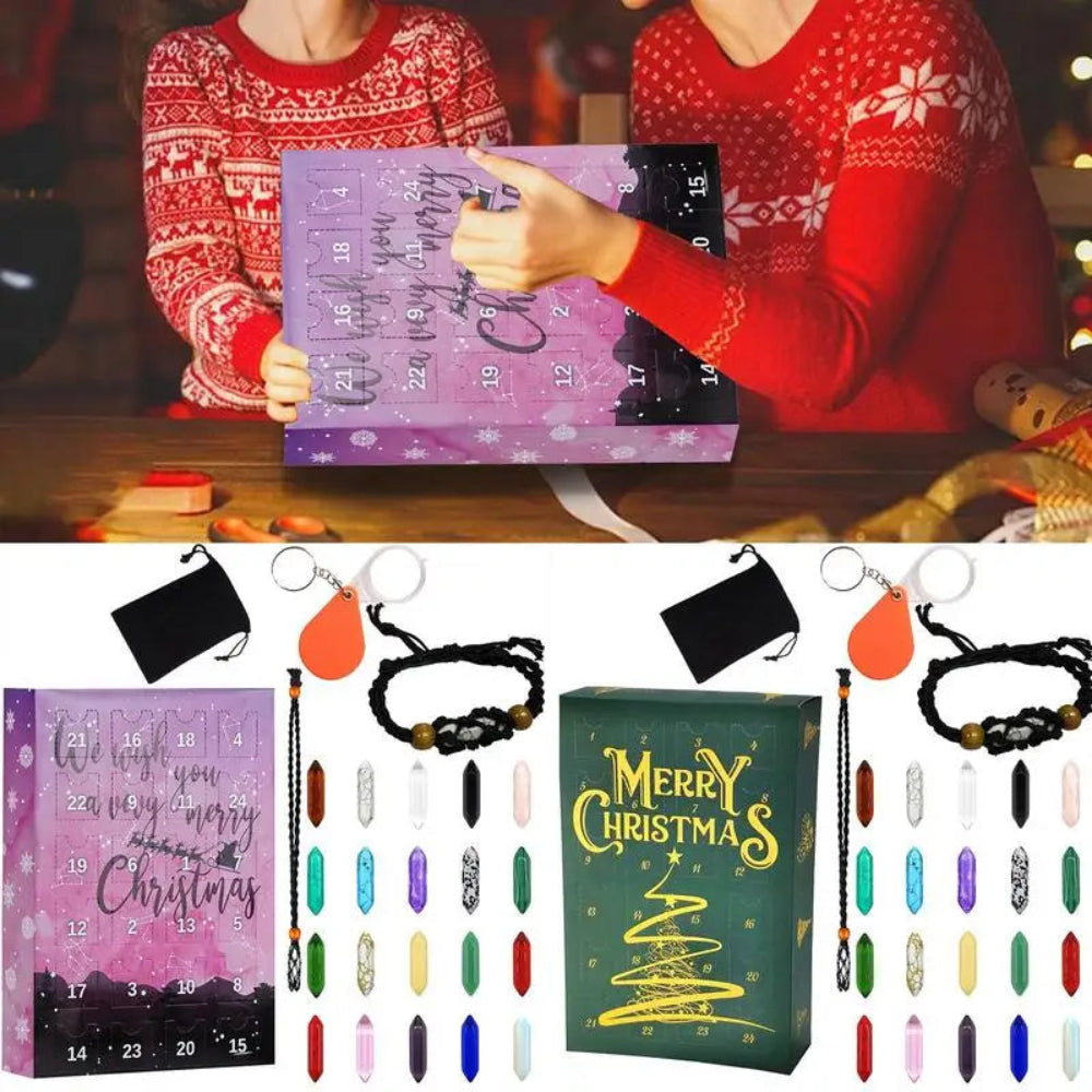 Calendrier de l'Avent – Collier en cristal avec 24 pierres