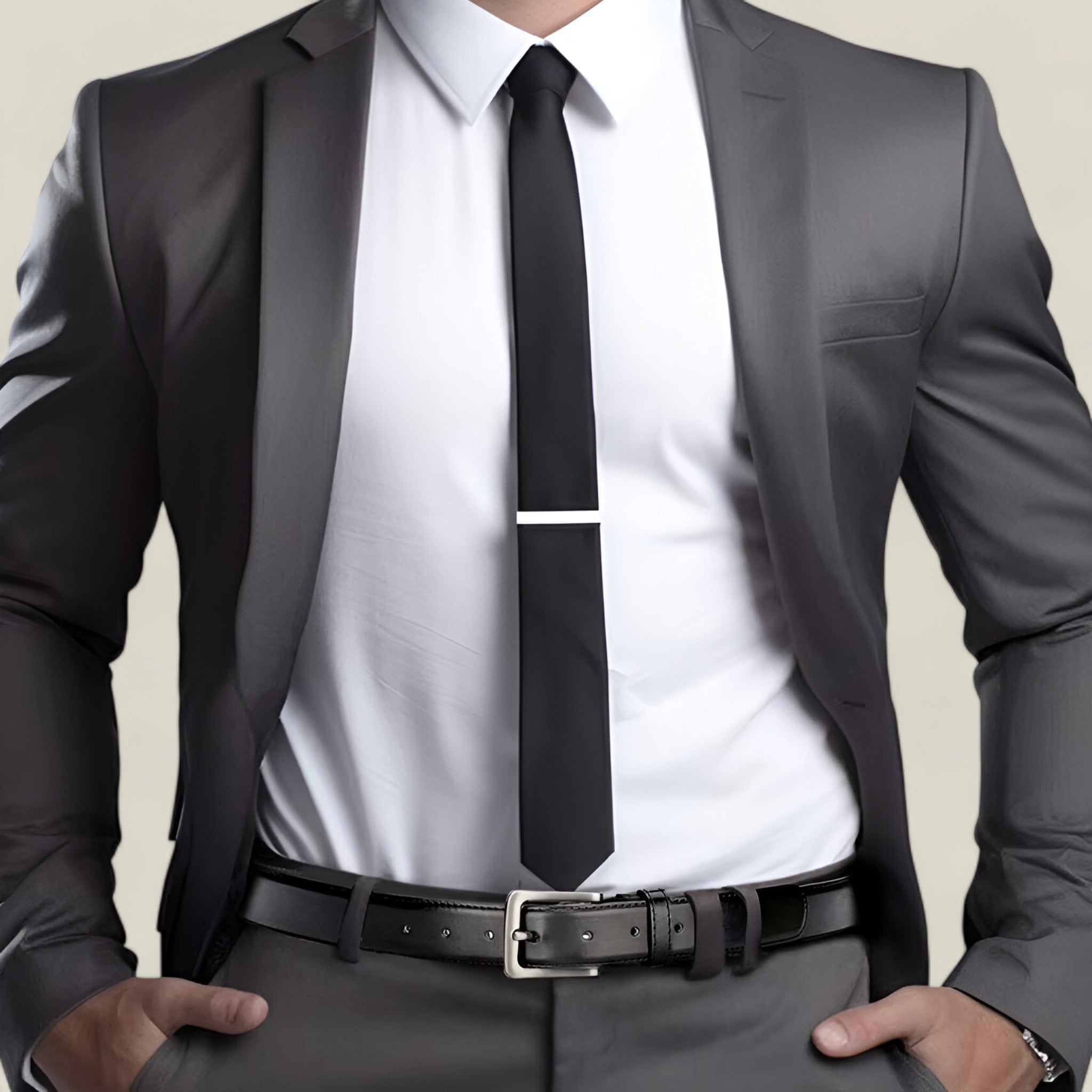 Titan - Ceinture noire classique avec trous réglables