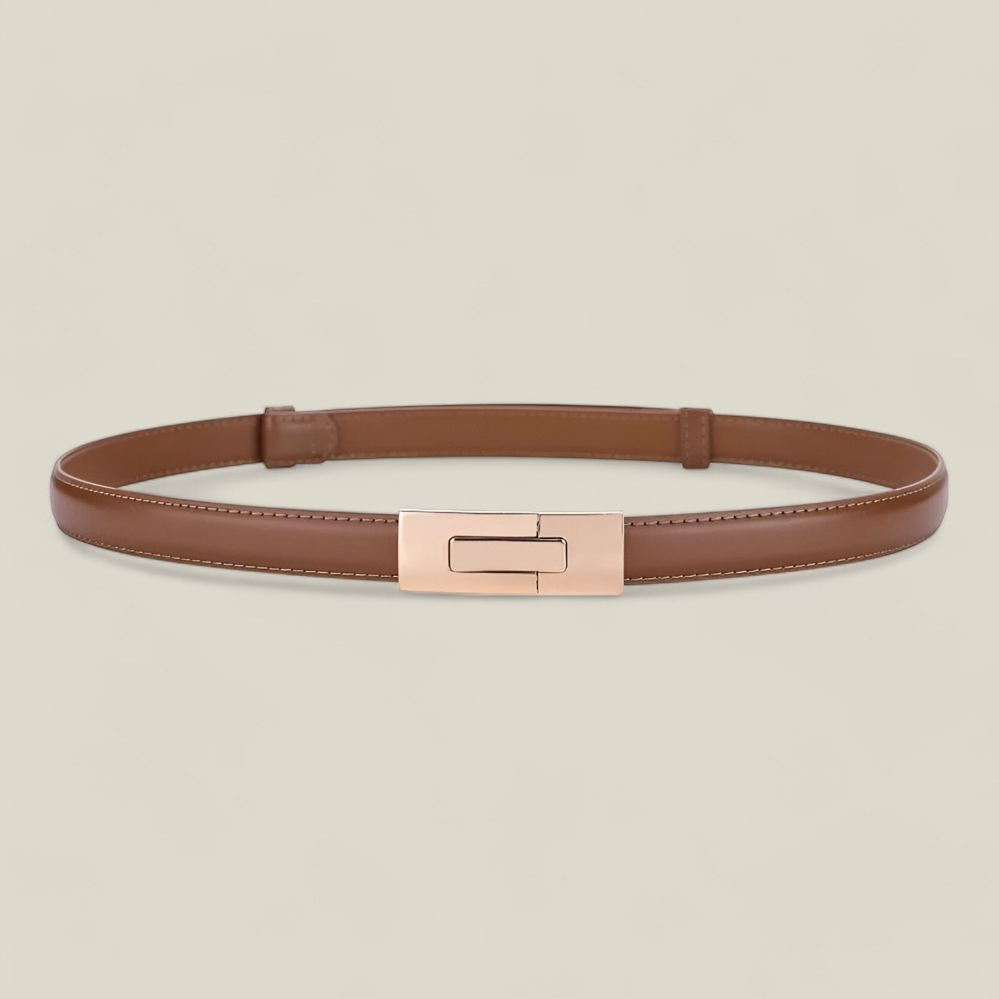 Sophia- Ceinture fine en cuir avec boucle dorée