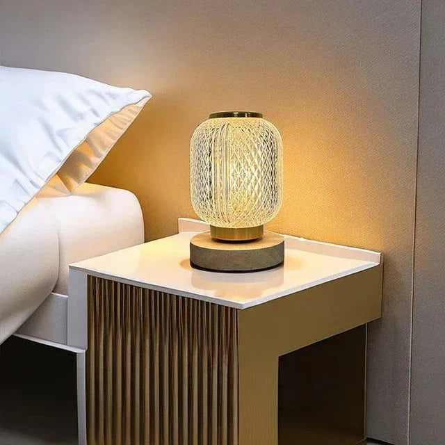 LuxeGlow - Lampe de table à contrôle tactile en cristal élégant