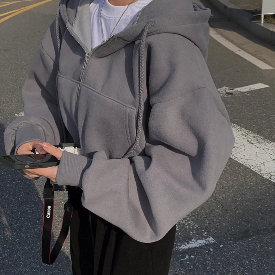 Aria - Veste à Capuche Oversize Avec Fermeture Éclair