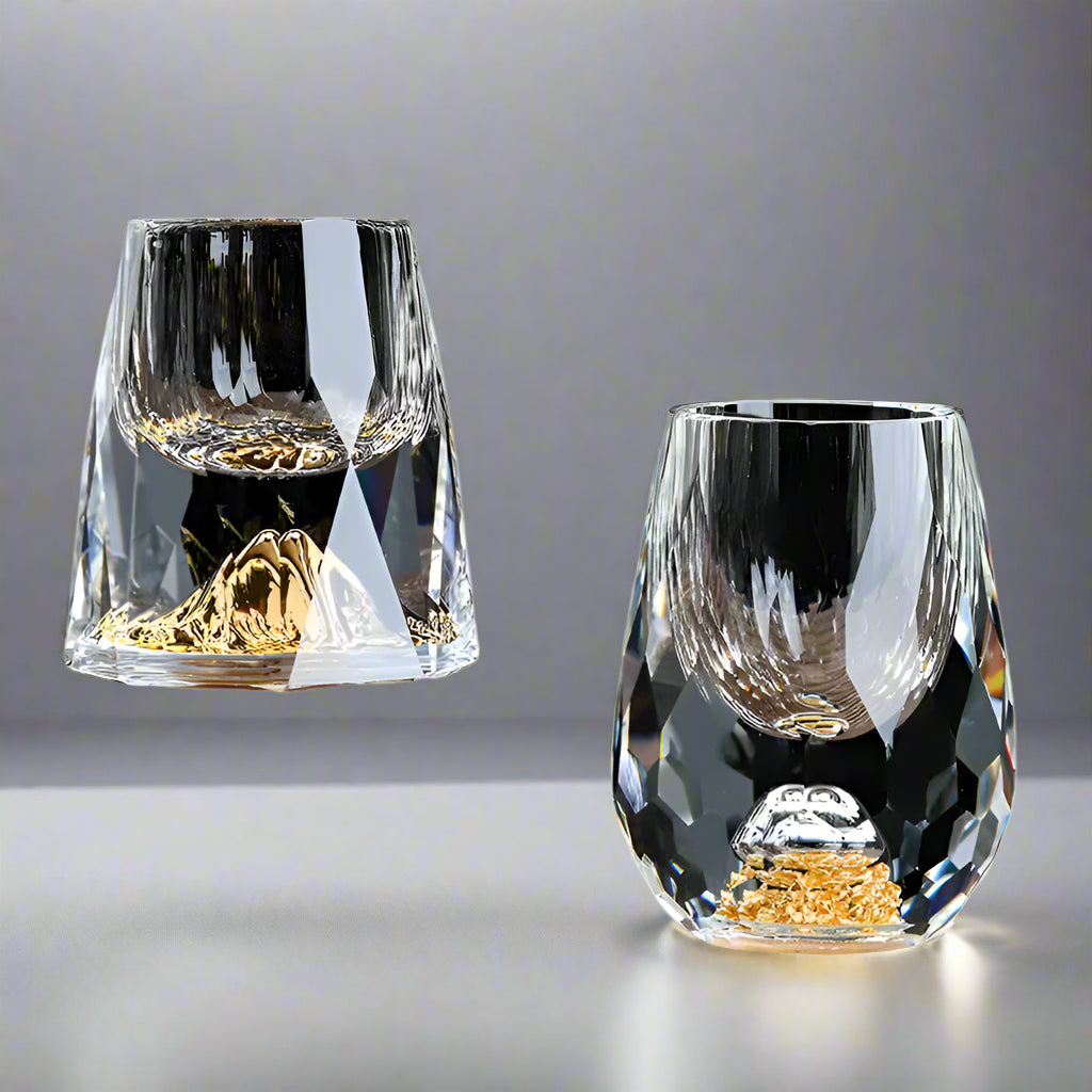 Auragold - Verre à shot Krystal avec vraies feuilles d'or