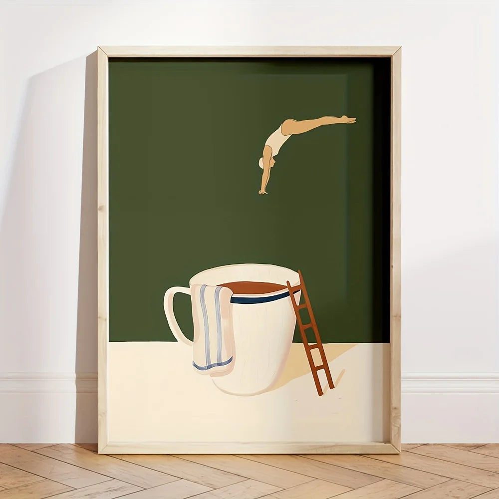 MugDive - Affiches d'art fantaisistes inspirées du café