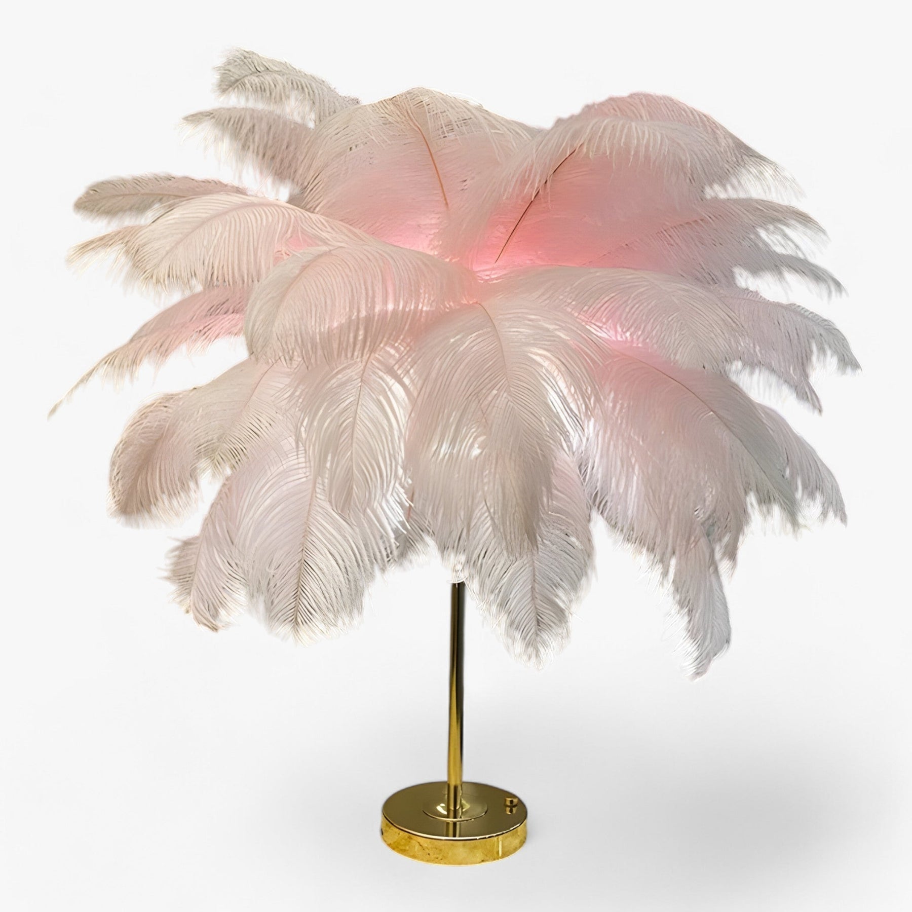 LuxePalm - Lampe de table LED en plumes de palmier glamour