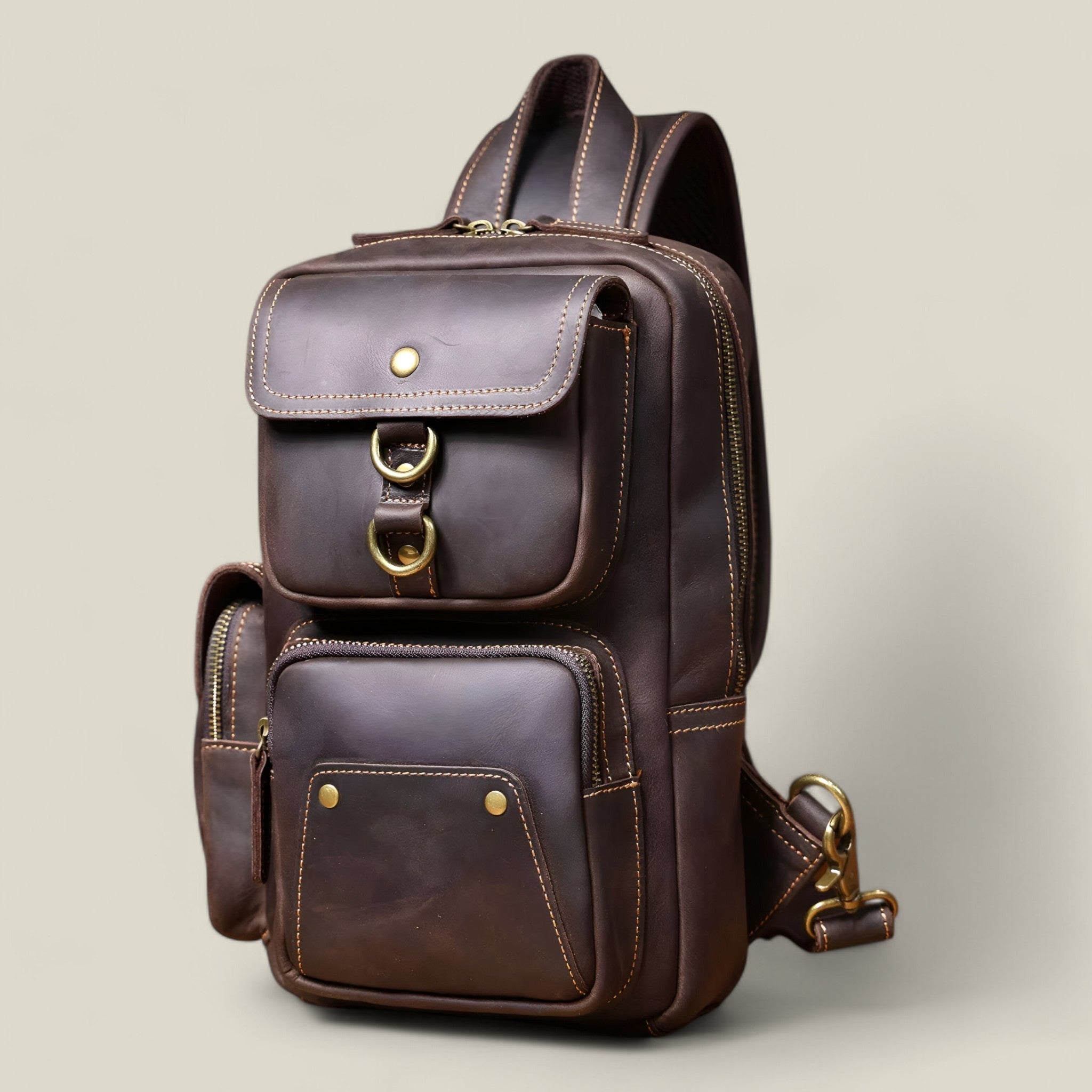 Collins - Sac bandoulière en cuir vegan robuste