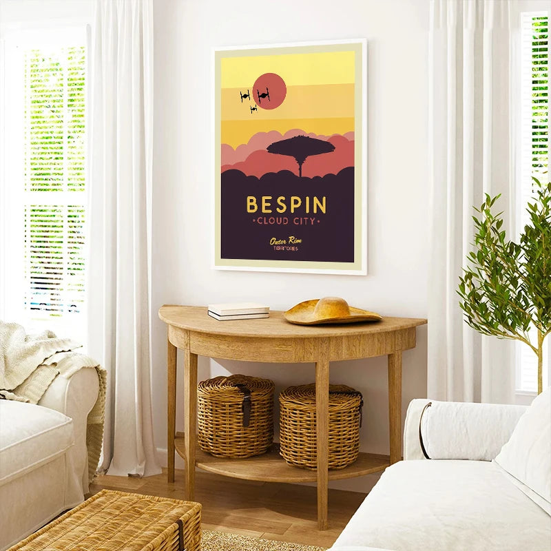 GalacticGetaways - Affiche de voyage Star Wars vintage