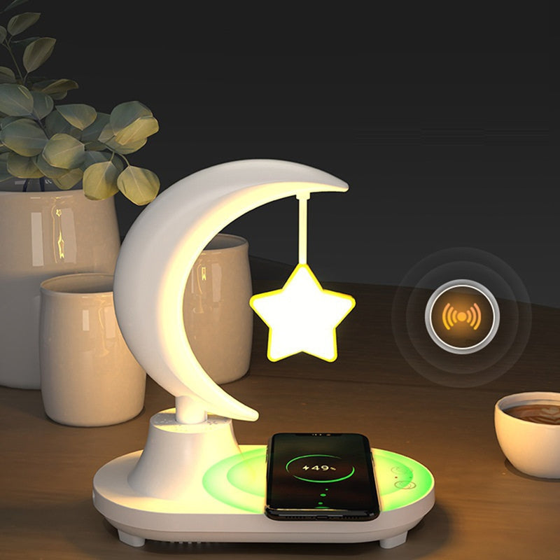 LunaTune – Lampe de table sans fil Moonlight avec haut-parleur Bluetooth et fonction de recharge
