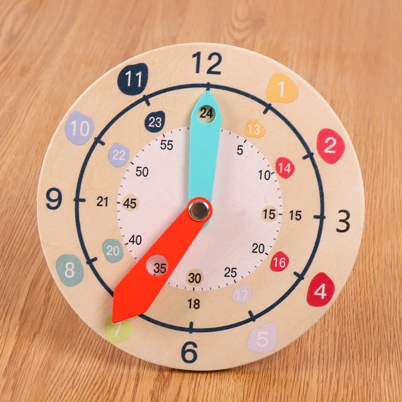 LæreTid Montre pour Enfant – Disque d'Apprentissage Interactif avec Format Horloge 12 et 24 Heures