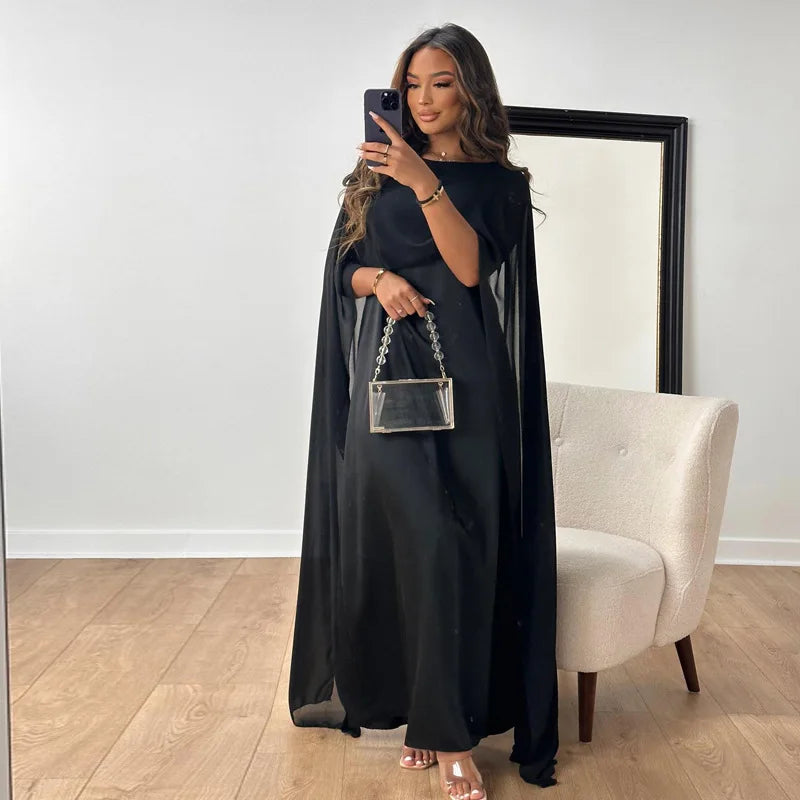 Jennifer - Robe maxi cape élégante