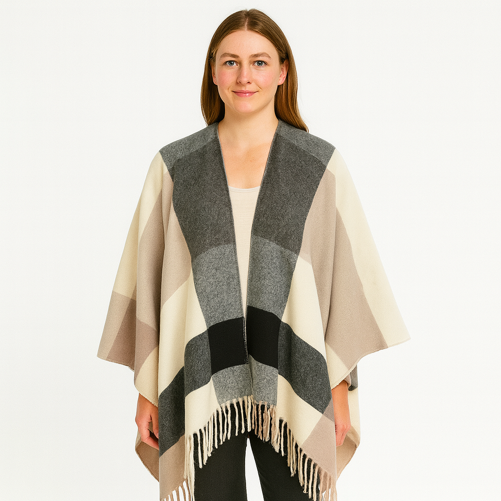 Selina | Cardigan géométrique avec écharpe et devant ouvert