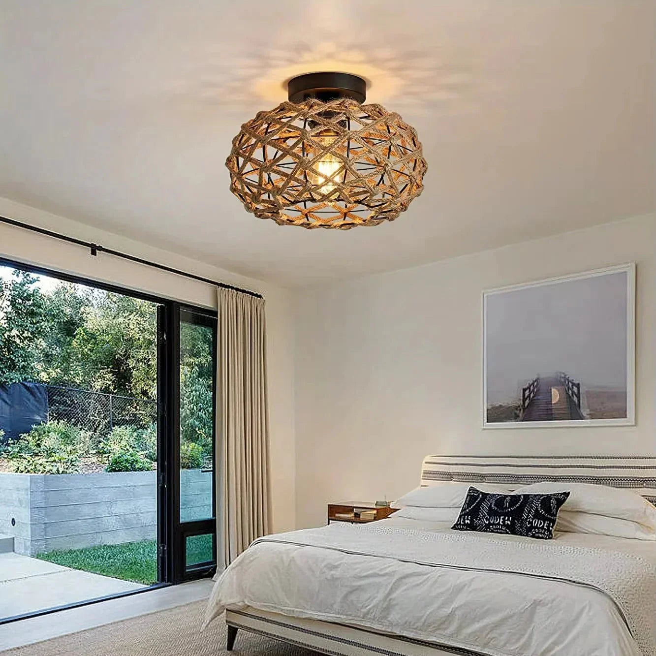 LunaRust Lampe de loft en design de cage