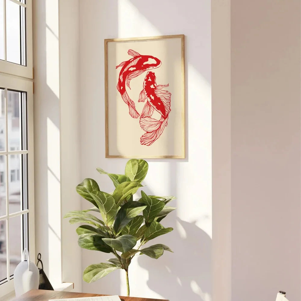 StrikeFlow - Impression d'art Élégance Poissons Koï