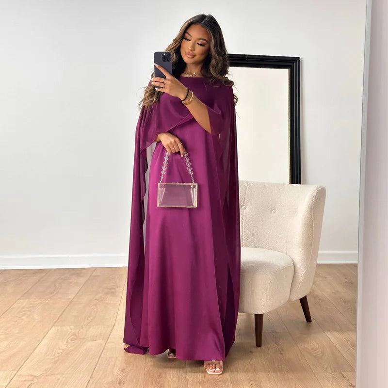 Jennifer - Robe maxi cape élégante