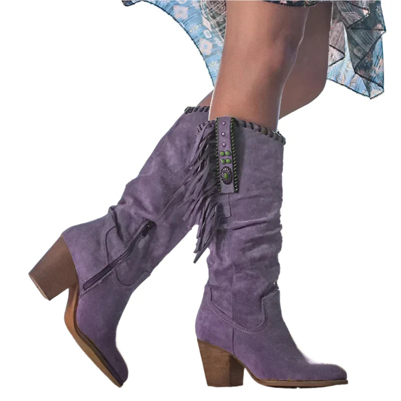Bottes Western Sierra High pour femmes – Bottes de cowboy hautes inspirées du rétro