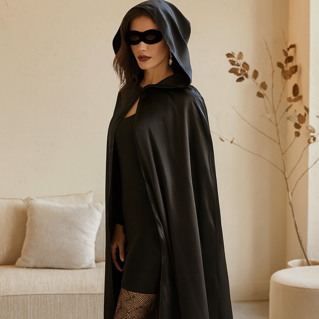 Cape gothique ShadowVeil – Cape à capuche noire avec fente pour femmes et hommes