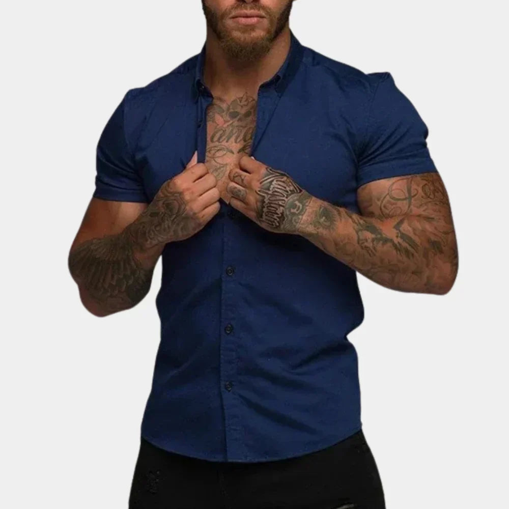 Nohr – Chemise à Manches Courtes Ajustée avec Boutonnage et Col Structuré