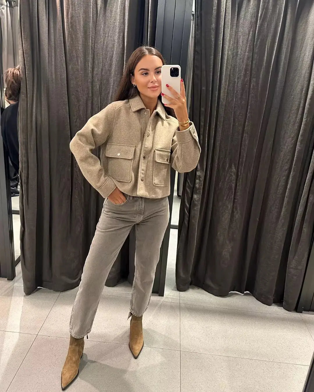 Sara - Veste avec poches profondes et bouton