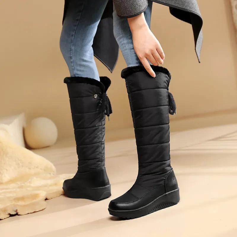 Else - Bottes montantes en fausse fourrure antidérapantes