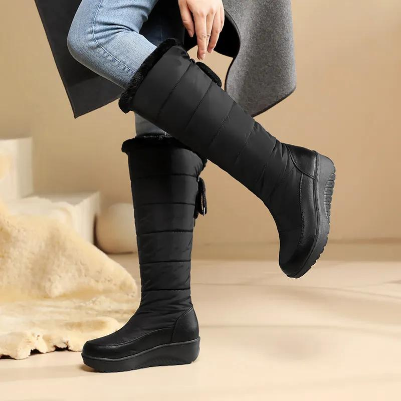 Else - Bottes montantes en fausse fourrure antidérapantes