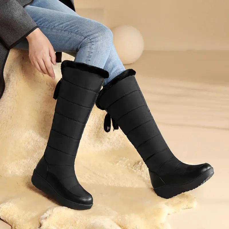 Else - Bottes montantes en fausse fourrure antidérapantes