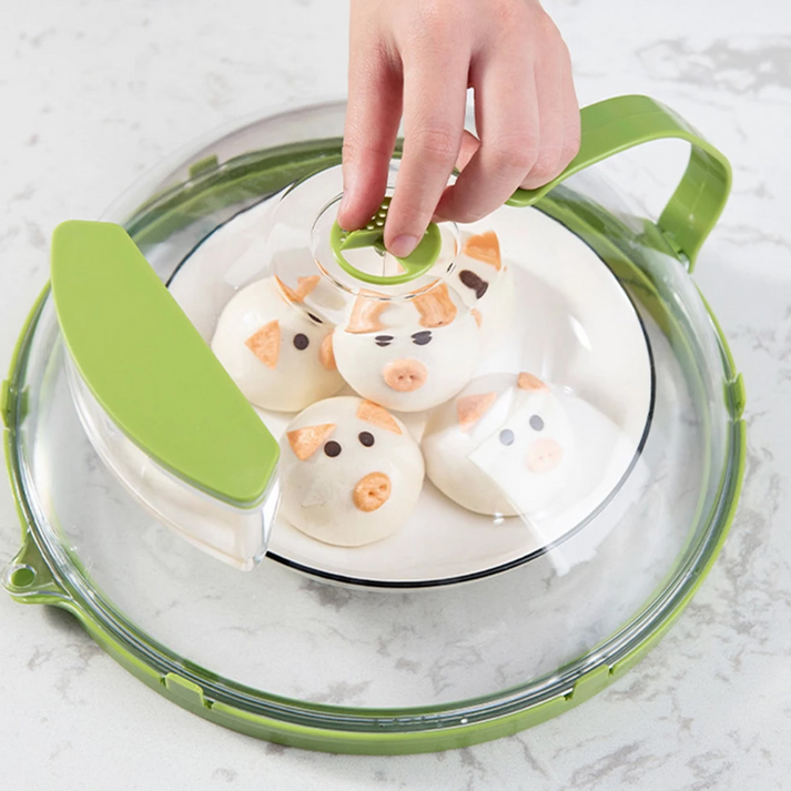 FlexiSteam - Couvercle de micro-ondes ajustable et couvercle de cuiseur à vapeur