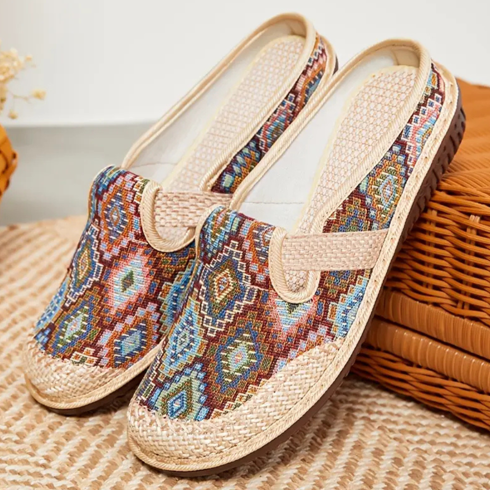 Elizabeth - Chaussures slip-on tissées boho-chic