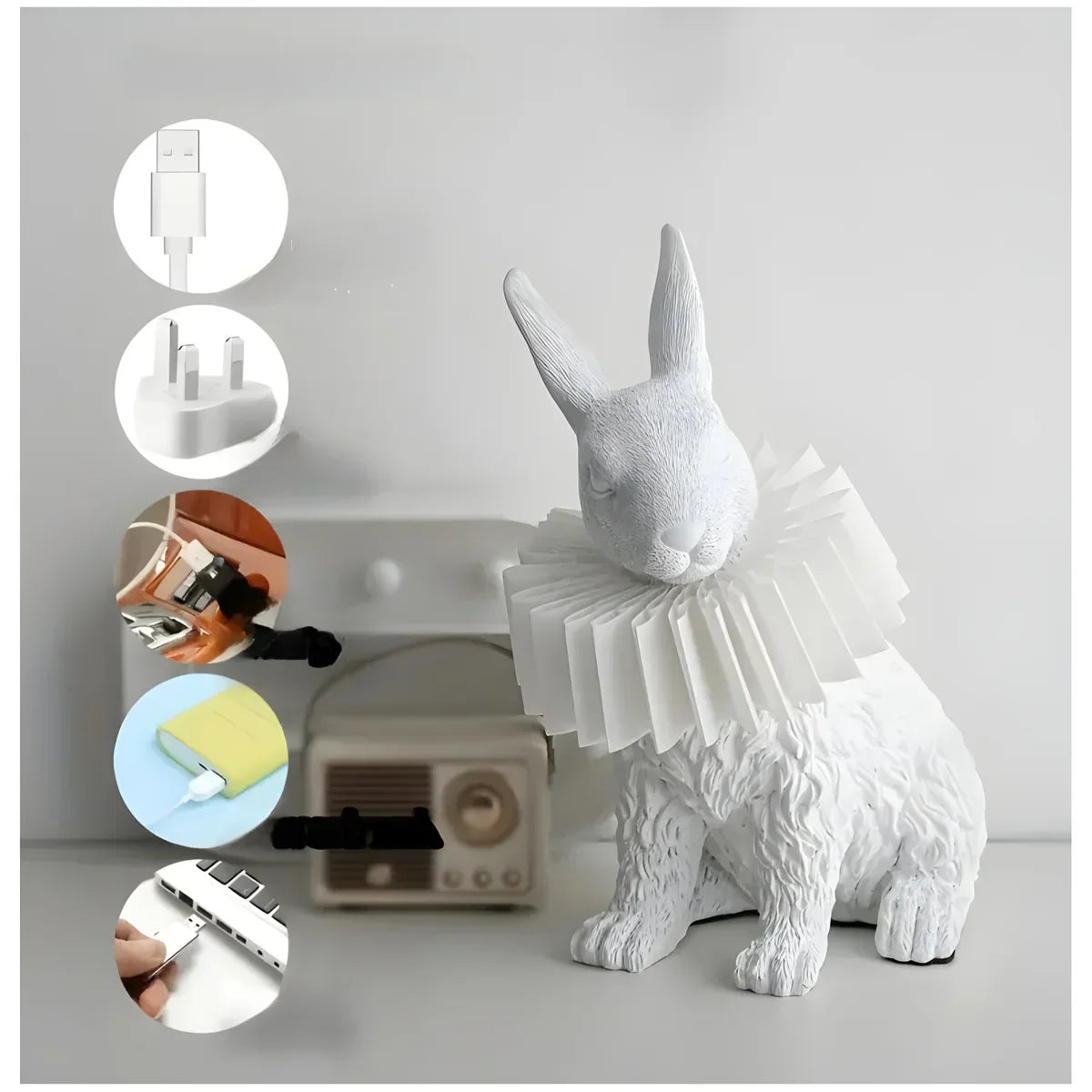 RabbitGleam - Lampe de table artistique et moderne