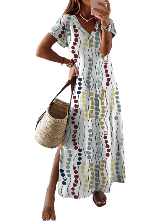 Robe Imprimée Liva Lang pour Femmes – Robe Élégante avec Motif et Coupe Légère