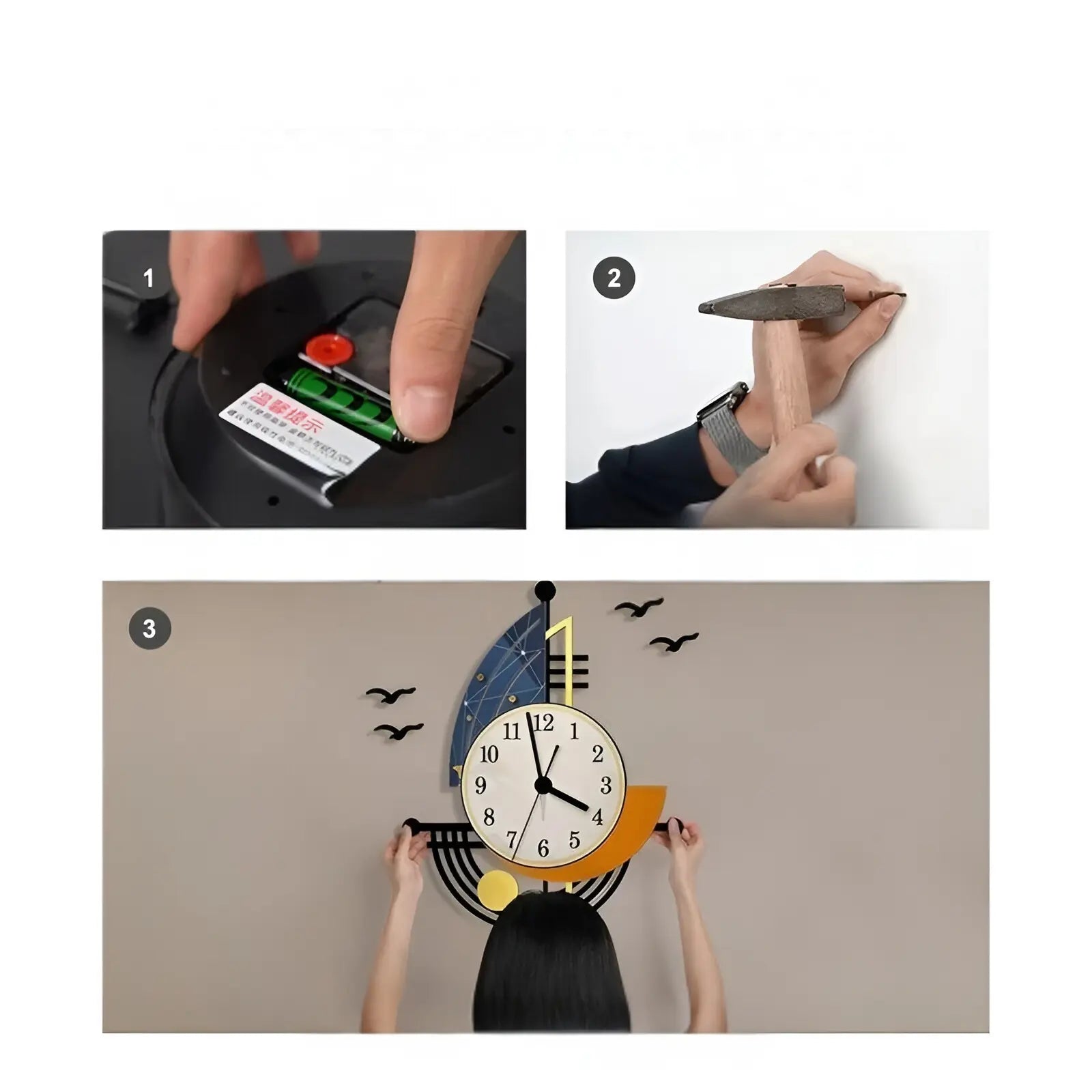 Horloge OceanTide - Horloge murale à thème nautique pour une élégance maritime