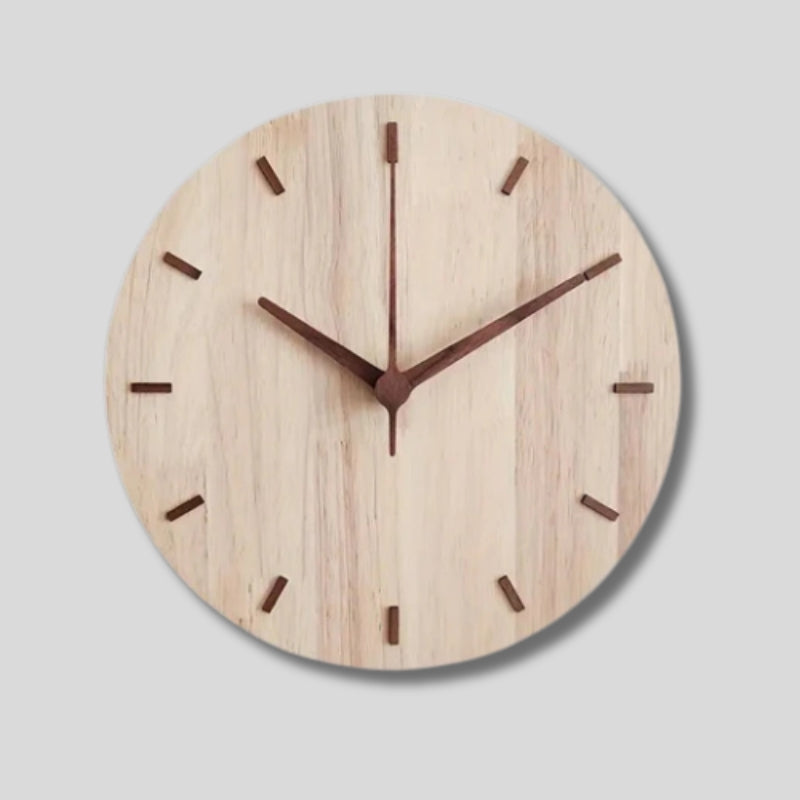 TimeMode - Horloge murale ronde minimaliste en bois