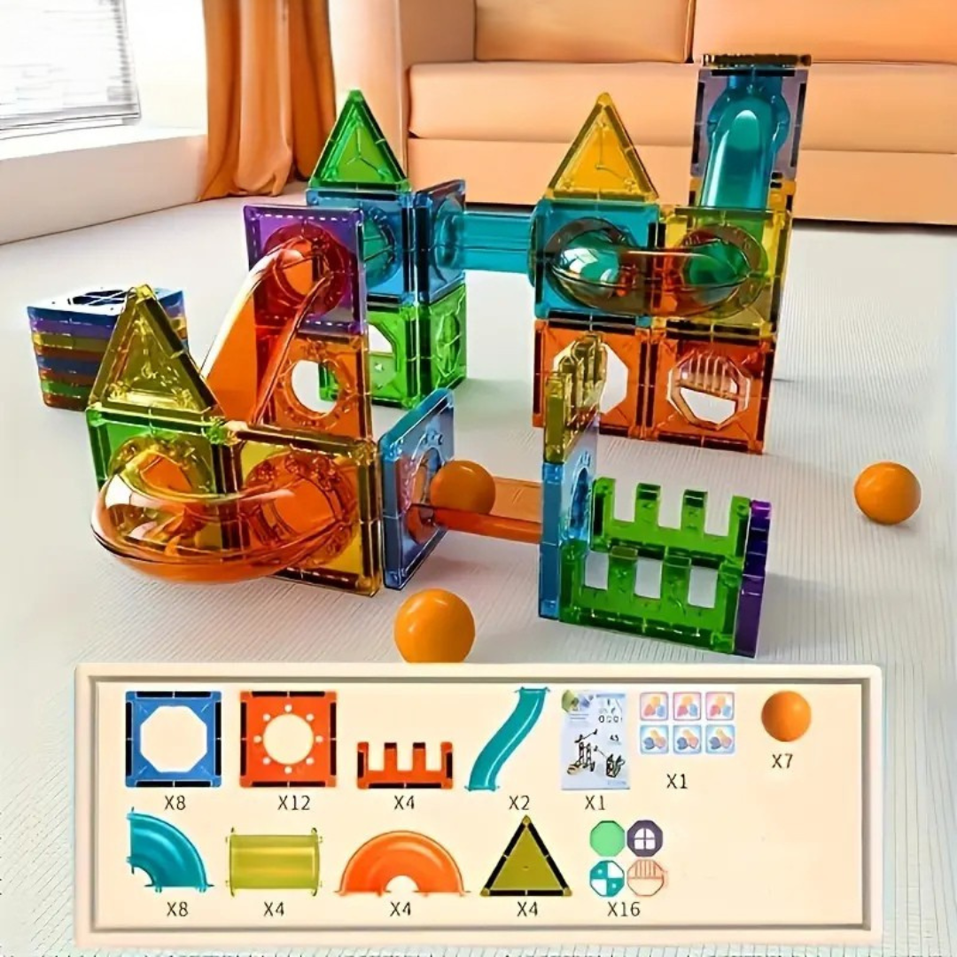 GlowTiles - Ensemble de construction lumineux magnétique – Kit de créativité STEM de 69 pièces pour enfants