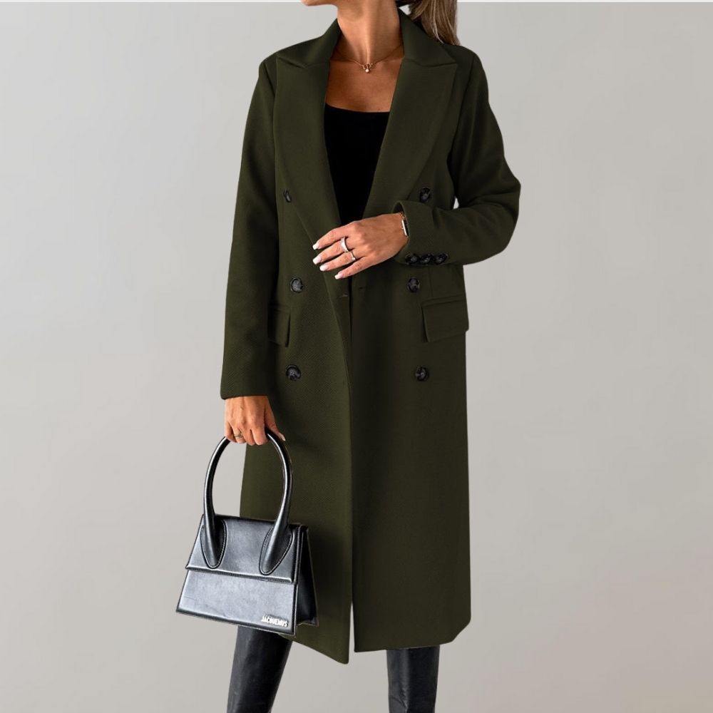 Manteau long avec col et boutons Ivy