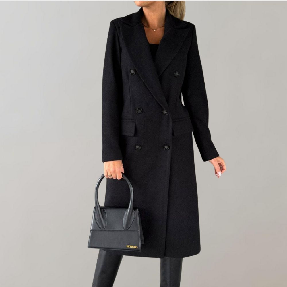 Manteau long avec col et boutons Ivy