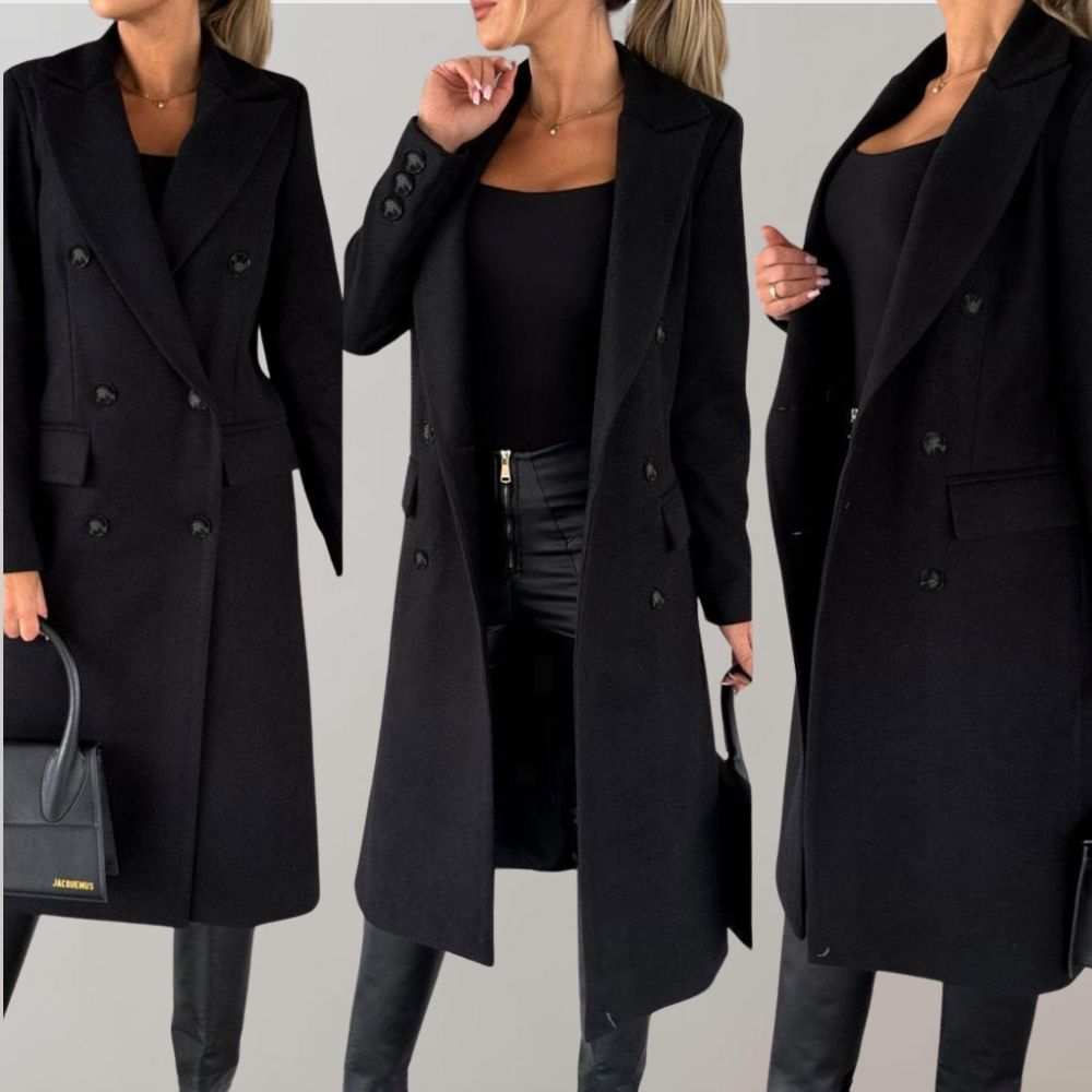 Manteau long avec col et boutons Ivy
