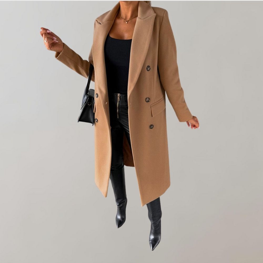 Manteau long avec col et boutons Ivy