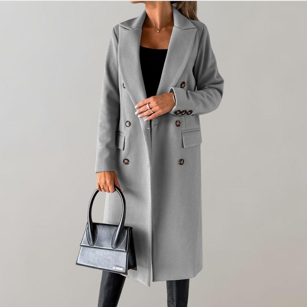 Manteau long avec col et boutons Ivy