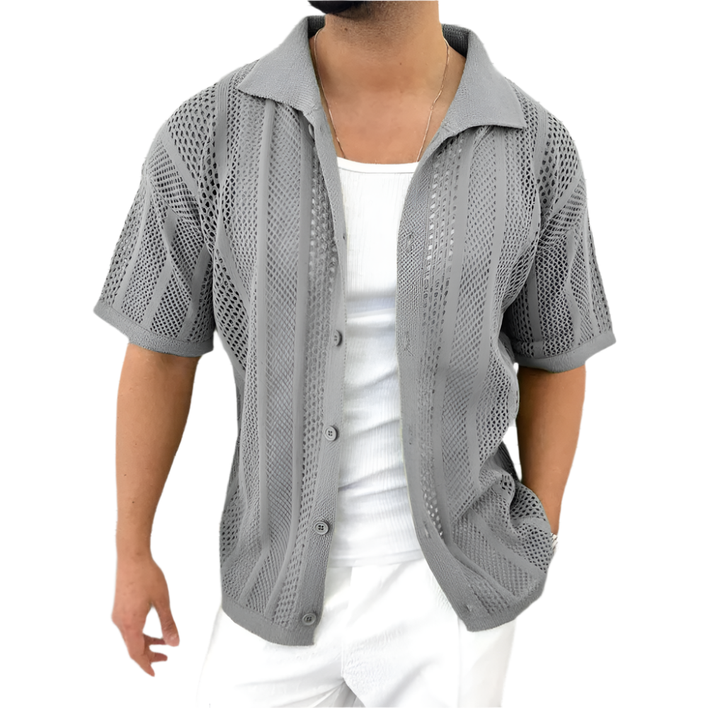 Cardigan homme à manches courtes et fermeture boutonnée Oliver