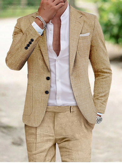 Johan - Costume élégant en lin pour hommes - Chic d'été