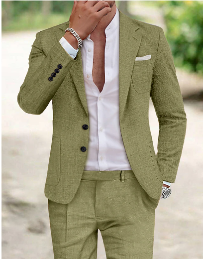 Johan - Costume élégant en lin pour hommes - Chic d'été