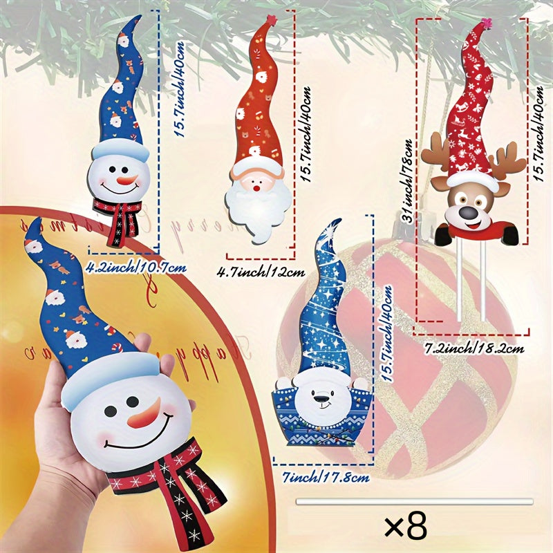 Ensemble de 4 piquets de jardin Art Déco pour Noël