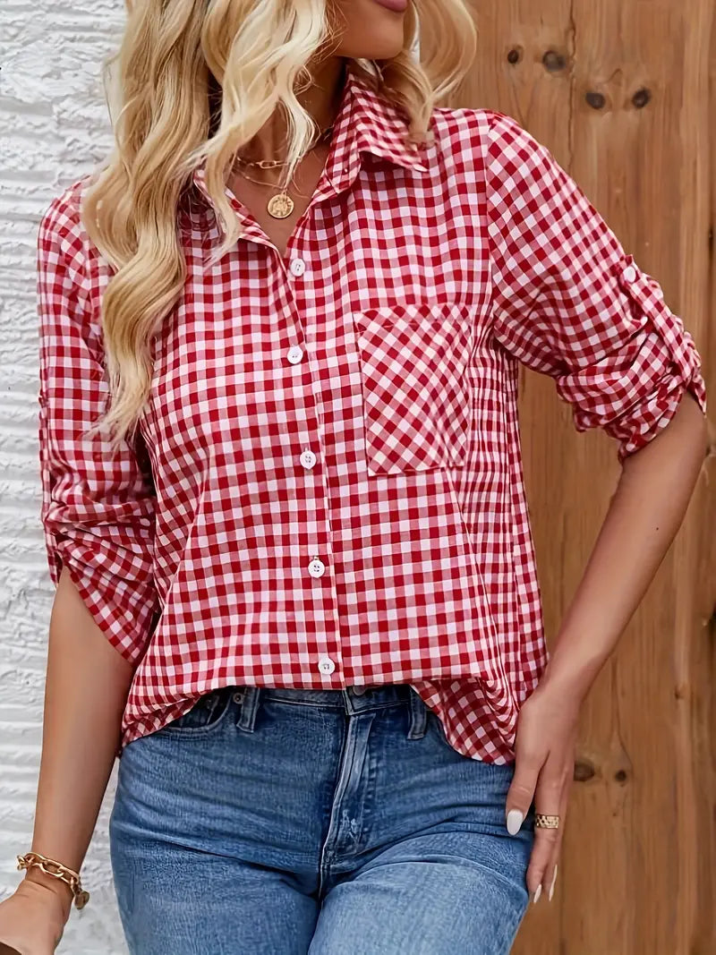 Chemise Décontractée Alberte à Manches Mi-Longues et Design Léger