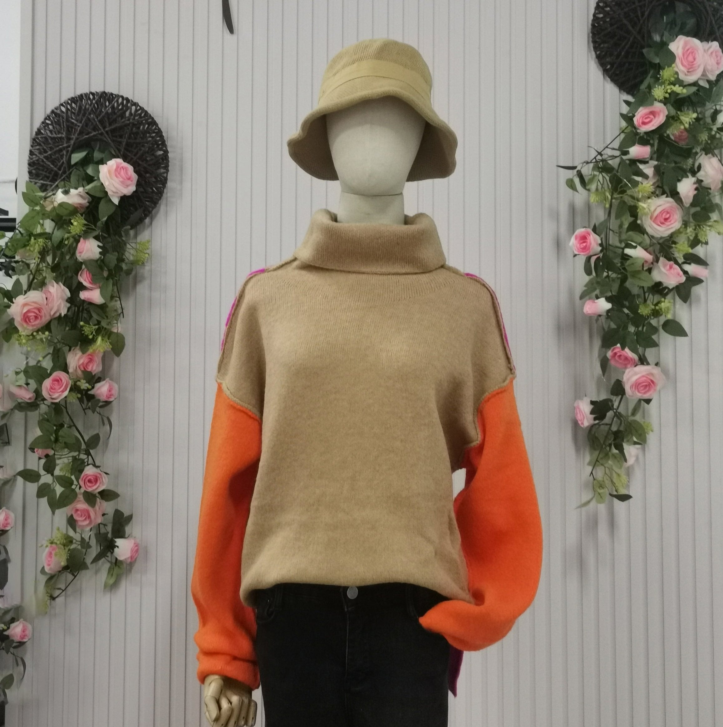 Tendance d'Automne® - Pull en tricot avec bloc de couleur