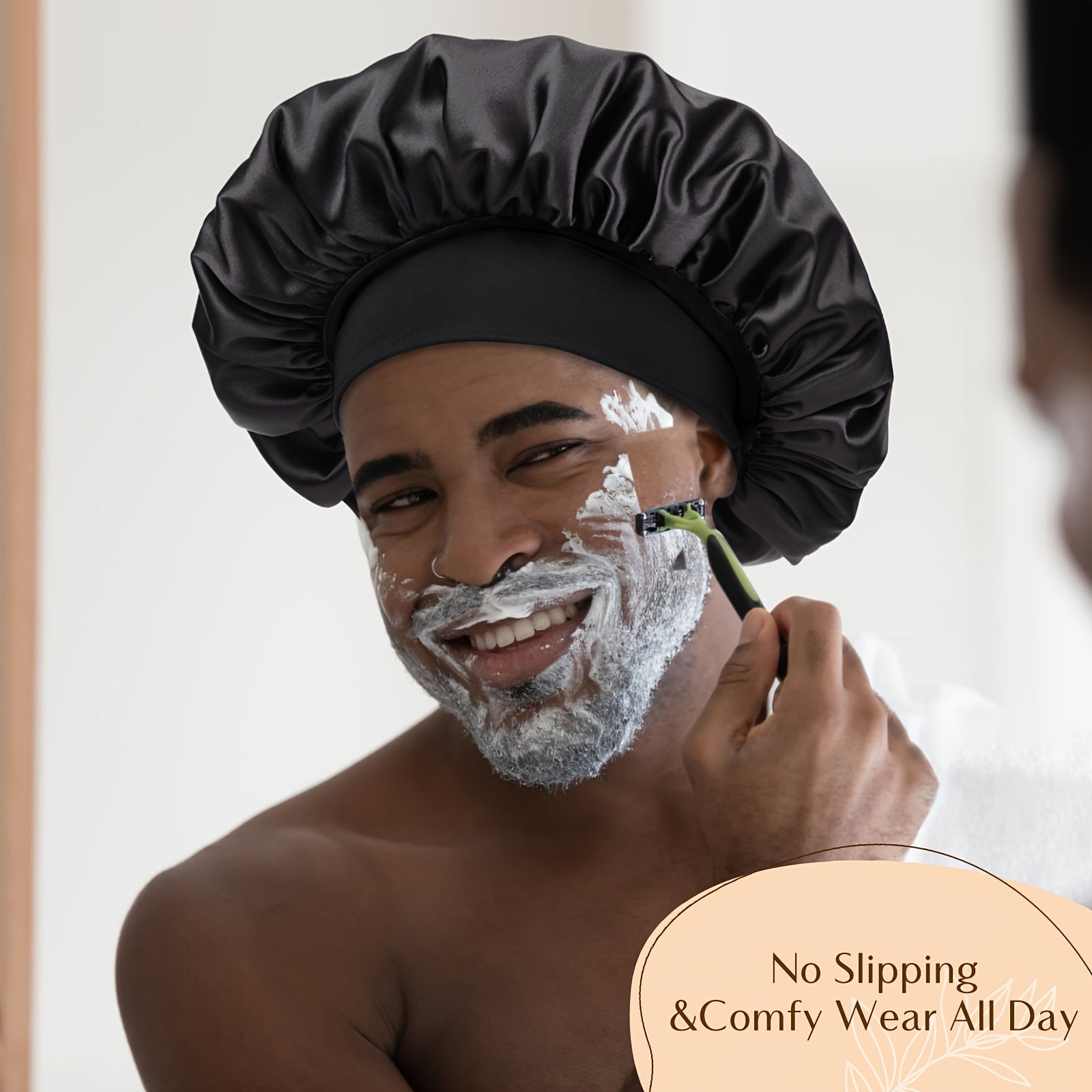 Rebel | Bonnet de sommeil en satin avec large bande élastique